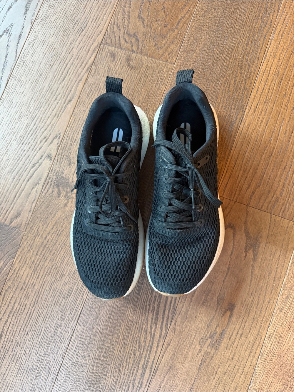 NOBULL women’s Black Knit Sneakers with White Sole - Picture 2 of 5